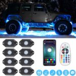 8Pods LED RGB Rock Lights Along With Cell Phone Control and Bluetooth Controller