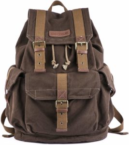 canvas leather backpack