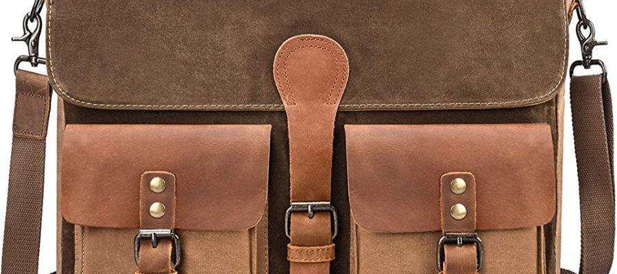 SHANGRI-LA Small Messenger Bag for Men and Women Waxed Canvas Purse Waterproof Crossbody Satchel Bag Sling Pack for Trip Travel Black