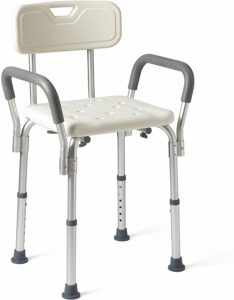 Medline Shower Chair Bath Seat with Padded Armrests and Back