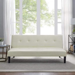 Naomi Home Button Tufted Futon Sofa Bed