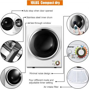 COSTWAY Compact Laundry Dryer